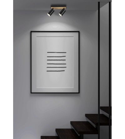 FOCO REVIK 2xGU10 NEGRO HAYA