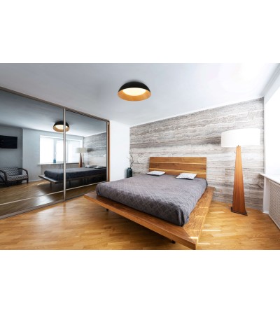 PLAFON ANKARA 70W NEGRO HAYA CCT  TUYA + ALEXA 500Ø