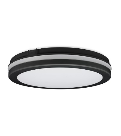 PLAFON PARMA NEGRO CCT SWITCH 30W IP65 300Ø