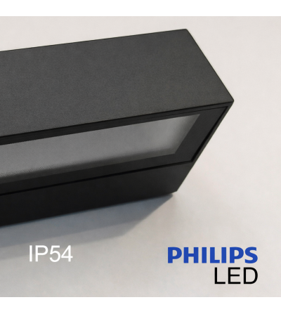 APLIQUE DOME 16W CCT SWITCH NEGRO IP54