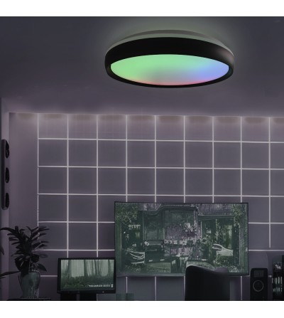 PLAFON GAMER 90W NEGRO RGB APP 500Ø