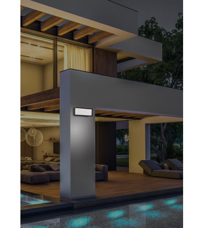 APLIQUE DORA RECTANGULAR 24W CCT SWITCH NEGRO IP65