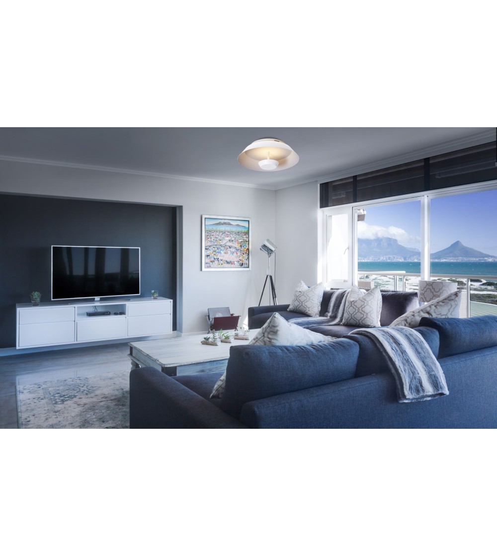 BASE BROOKLYN 24W+16W CCT SWITCH BLANCO 450Ø