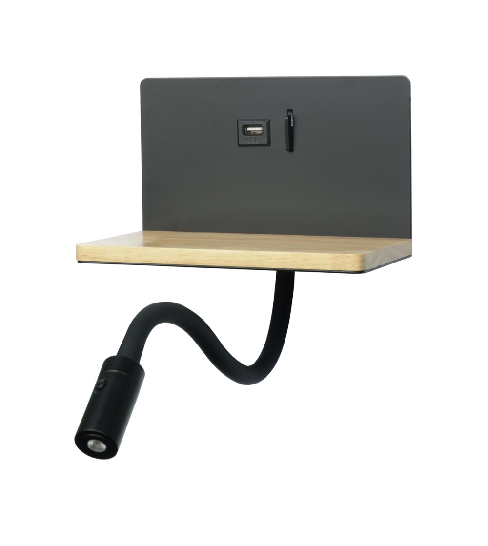 APLIQUE CITY NEGRO HAYA USB 9W+1.5W