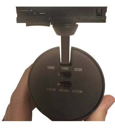 FOCO MOMA  NEGRO 10W-15W-20W CCT SWITCH TRIFASICO